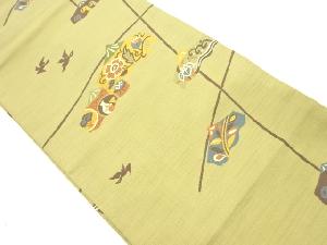 花鳥模様織り出し名古屋帯